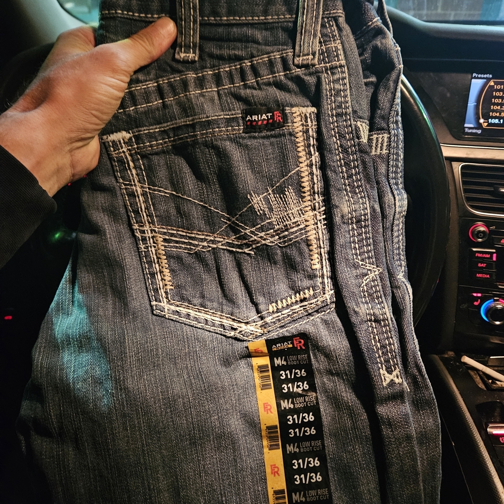 Ariat FR Men's Relaxed Fit Dark Blue Jeans